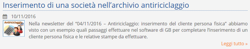 Inserimento di una societ nell archivio antiriciclaggio